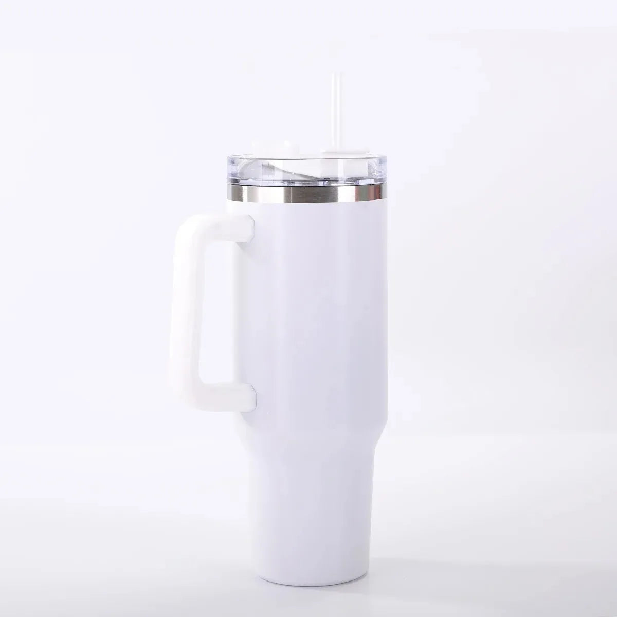 1Pc Insulated Reusable Double Wall Tumbler with Handle and Straw Lid, Stainless Steel Water Bottle, Travel Mug, 40 OZ