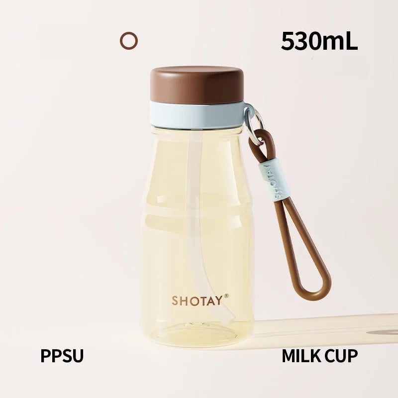Colorful Straw Cup Tritan/PPSU Heat-resistant Plastic Water Bottles Juice Milk Cup with Tea Infuser Summer Cold drink cups