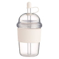 Smoothie Cup with Lid and Straw Clear Tumbler Transparent Silicone Cover Water Bottle 530ML Korean Ins Suction Cup Sport