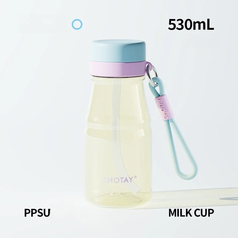 Colorful Straw Cup Tritan/PPSU Heat-resistant Plastic Water Bottles Juice Milk Cup with Tea Infuser Summer Cold drink cups