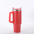 1Pc Insulated Reusable Double Wall Tumbler with Handle and Straw Lid, Stainless Steel Water Bottle, Travel Mug, 40 OZ