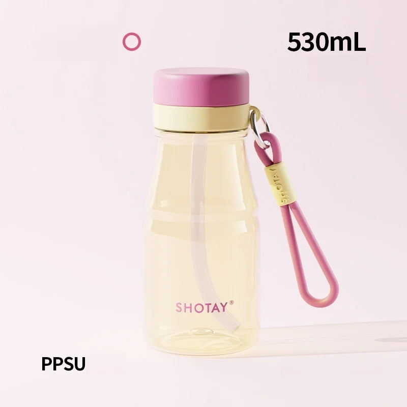 Colorful Straw Cup Tritan/PPSU Heat-resistant Plastic Water Bottles Juice Milk Cup with Tea Infuser Summer Cold drink cups