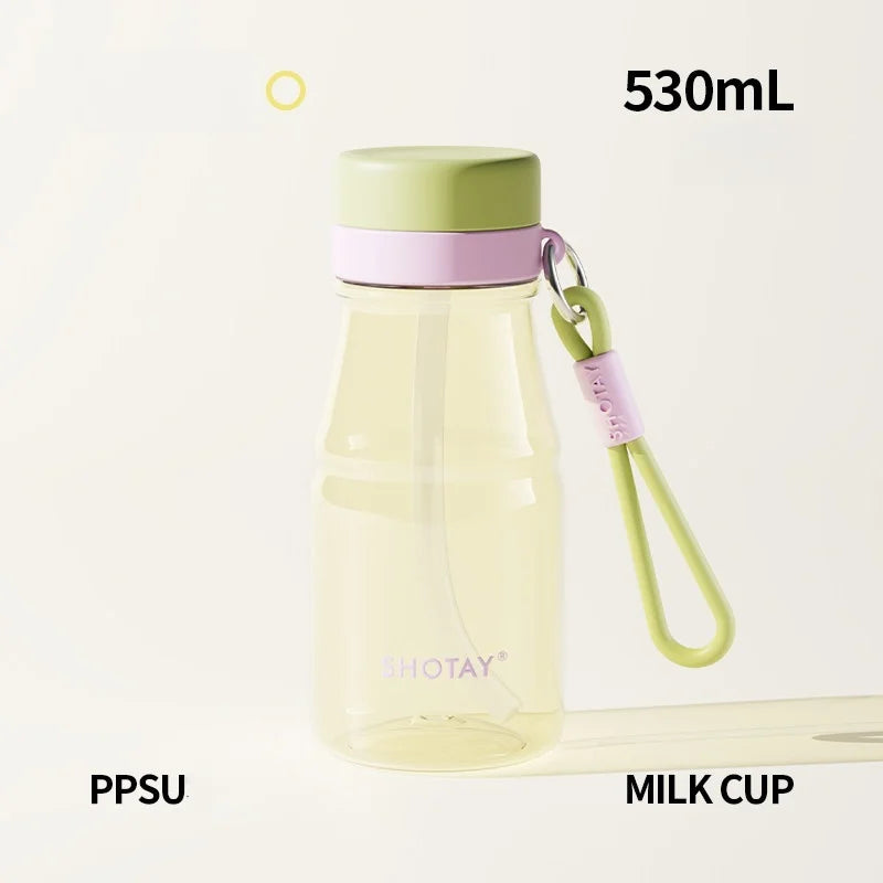 Colorful Straw Cup Tritan/PPSU Heat-resistant Plastic Water Bottles Juice Milk Cup with Tea Infuser Summer Cold drink cups