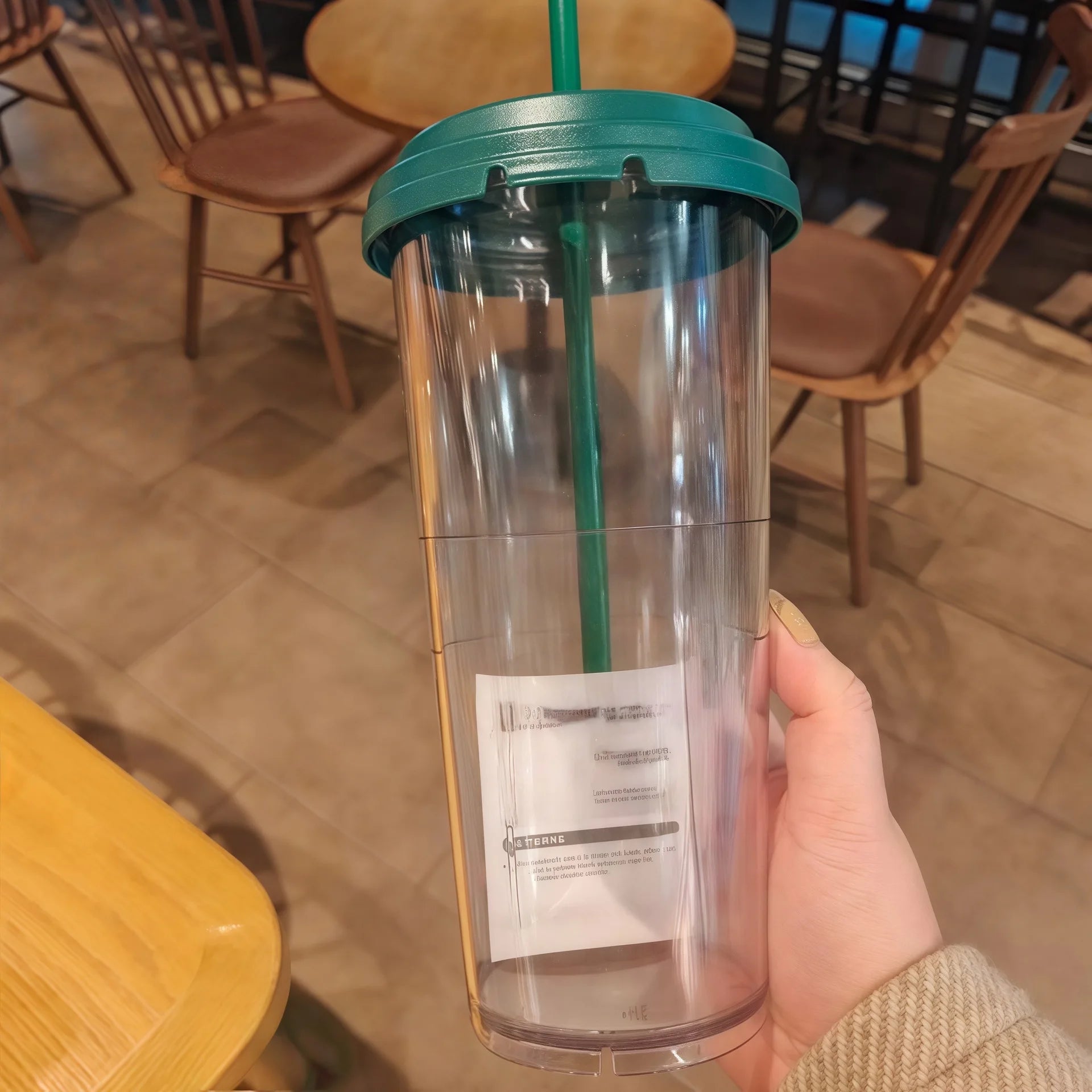 300/889ML Minimalist Style Series Limited Edition Classic Goddess Couple Transparent Plastic Straw Cup Cold Water Cup